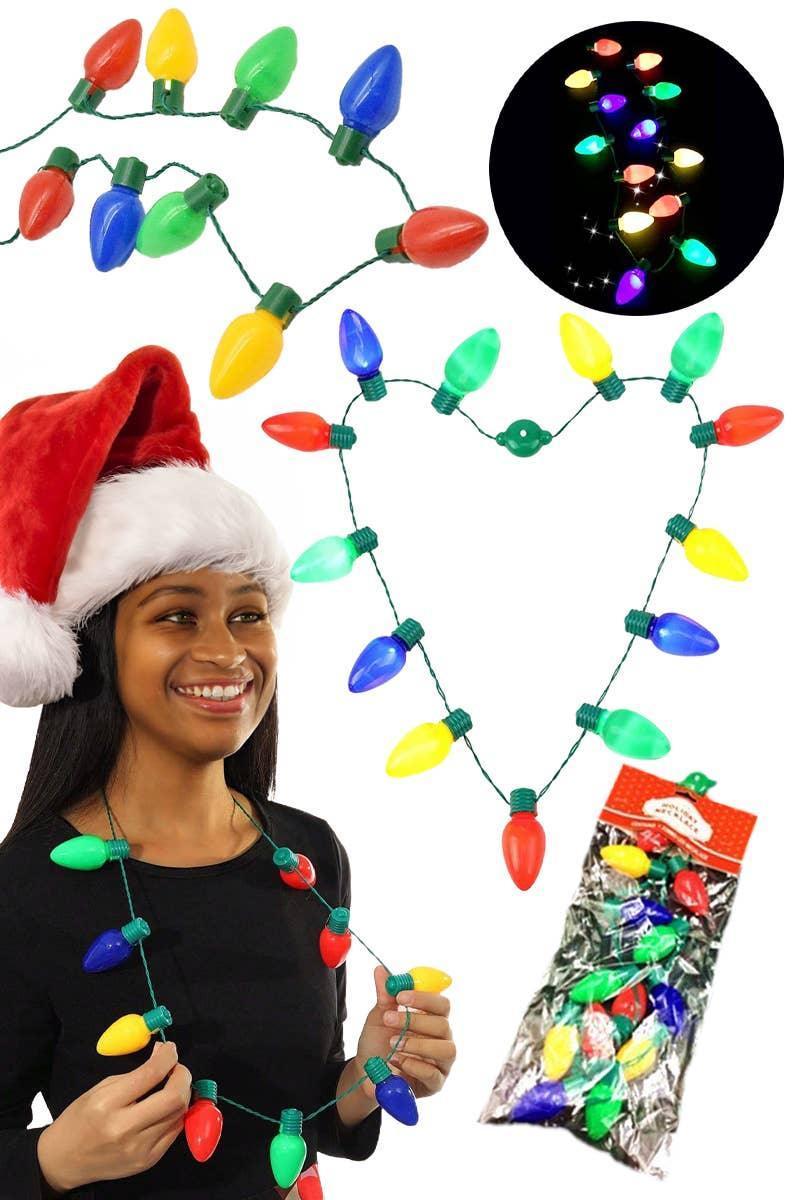 Led Bulb Light Christmas Necklace Christmas Decorations Necklace