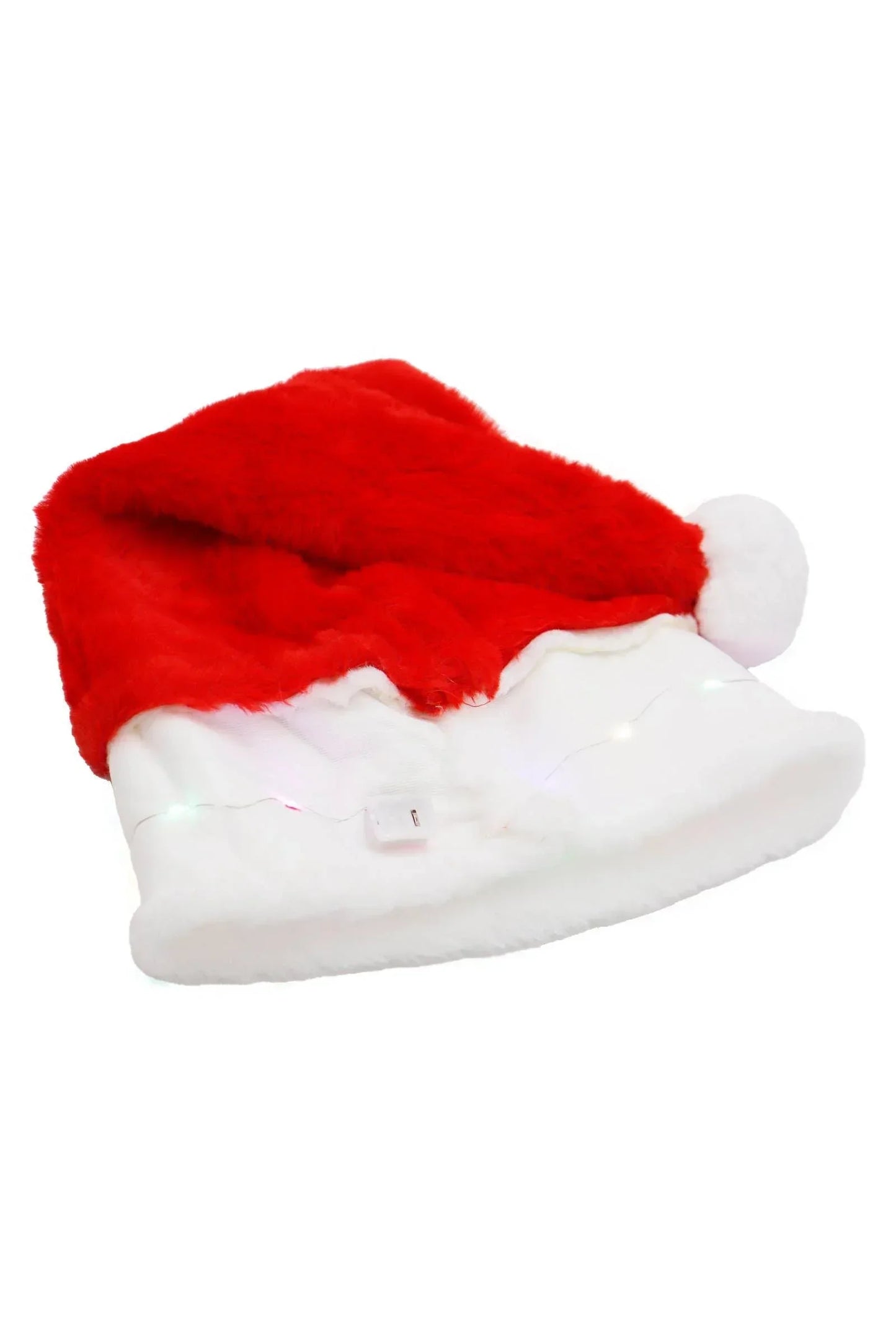 Classic LED Light-Up Thick Christmas Santa Hat - McCabe's Costumes