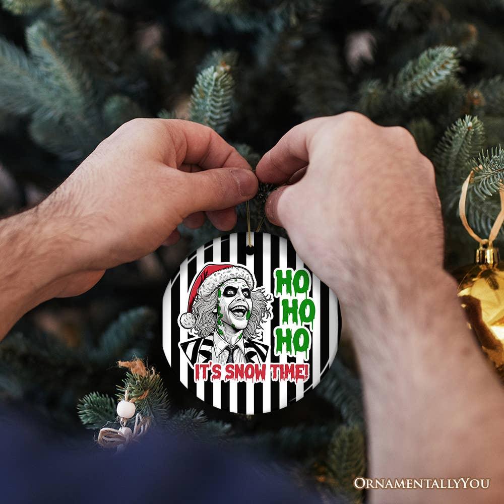 Ho Ho Ho It's Snow Time! Funny Horror Christmas Ornament - McCabe's Costumes