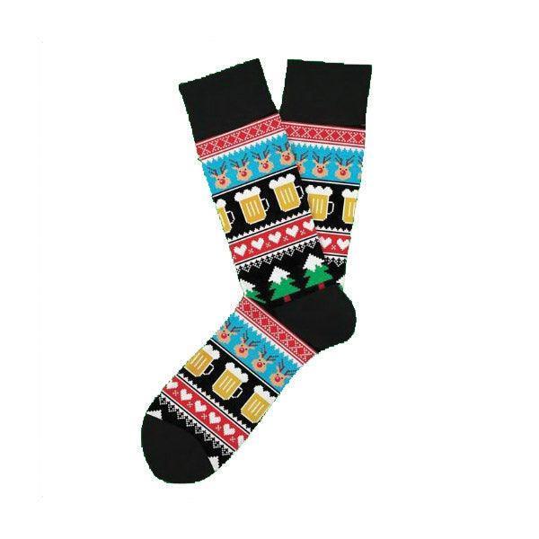 Adult Two Left Feet Merry Beermas Christmas Socks - McCabe's Costumes