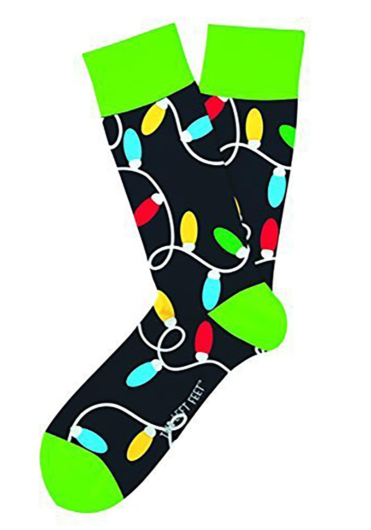 Adult Two Left Feet Lotsa Lights Christmas Socks - McCabe's Costumes