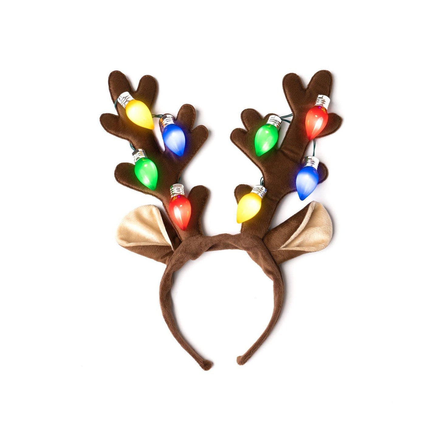Christmas Jumbo Bulb Light Up Antlers Headband - McCabe's Costumes