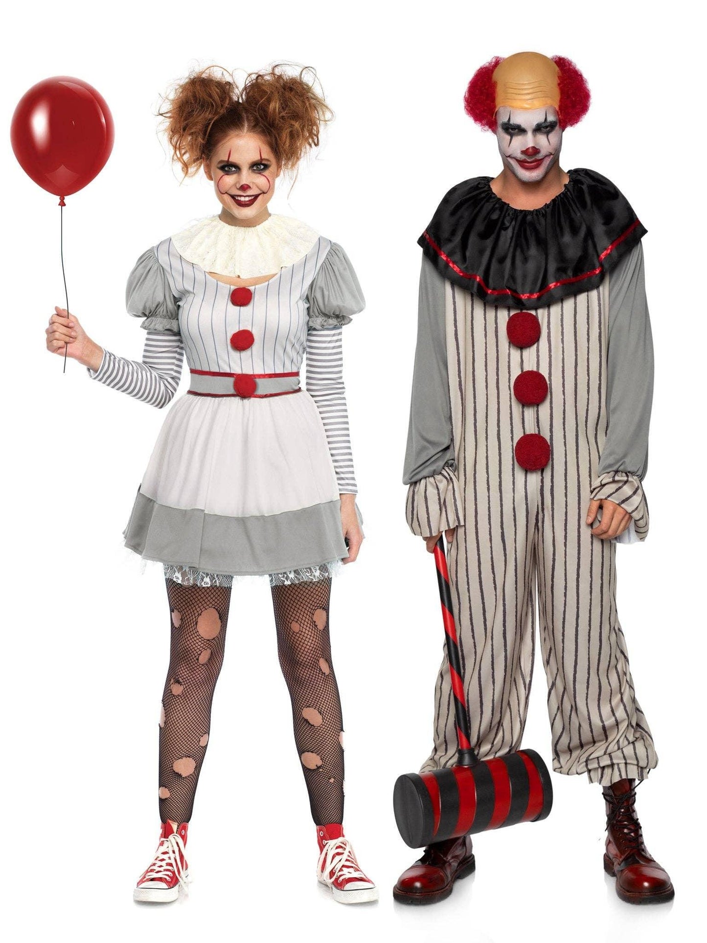 Creepy Clown Costume: Multicolor