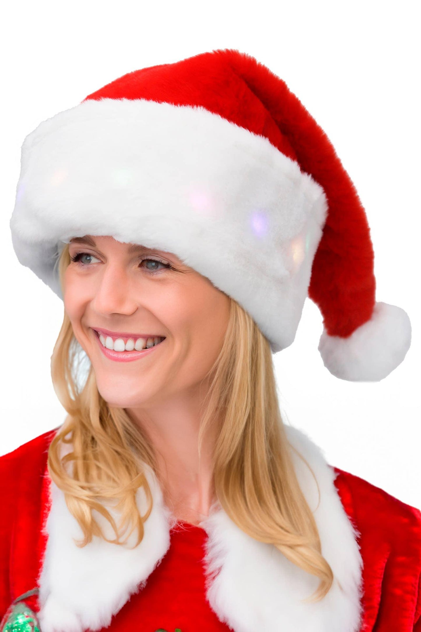 Classic LED Light-Up Thick Christmas Santa Hat