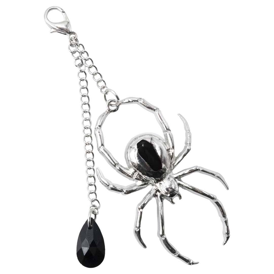 Spider Charm Web Claw Clip Silver