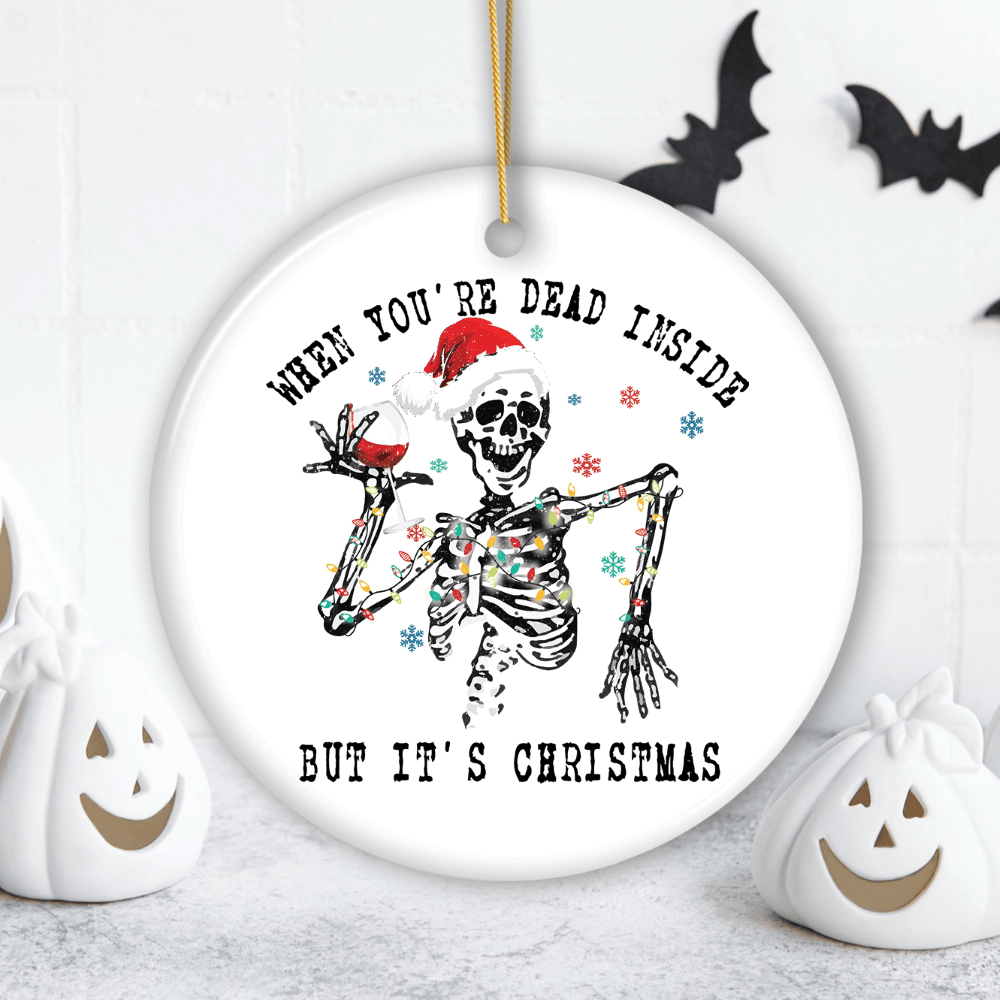 Dead Inside Fun Holiday Dark Humor Christmas Ornament Bundle - McCabe's Costumes