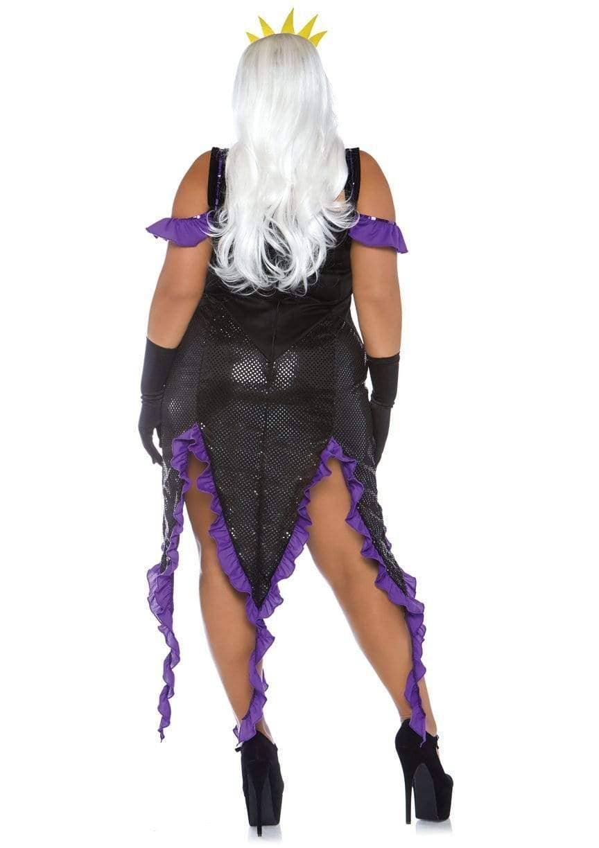 Plus Sultry Sea Witch Costume: Black/Purple / 1X/2X