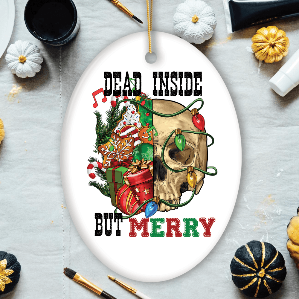 Dead Inside Fun Holiday Dark Humor Christmas Ornament Bundle - McCabe's Costumes