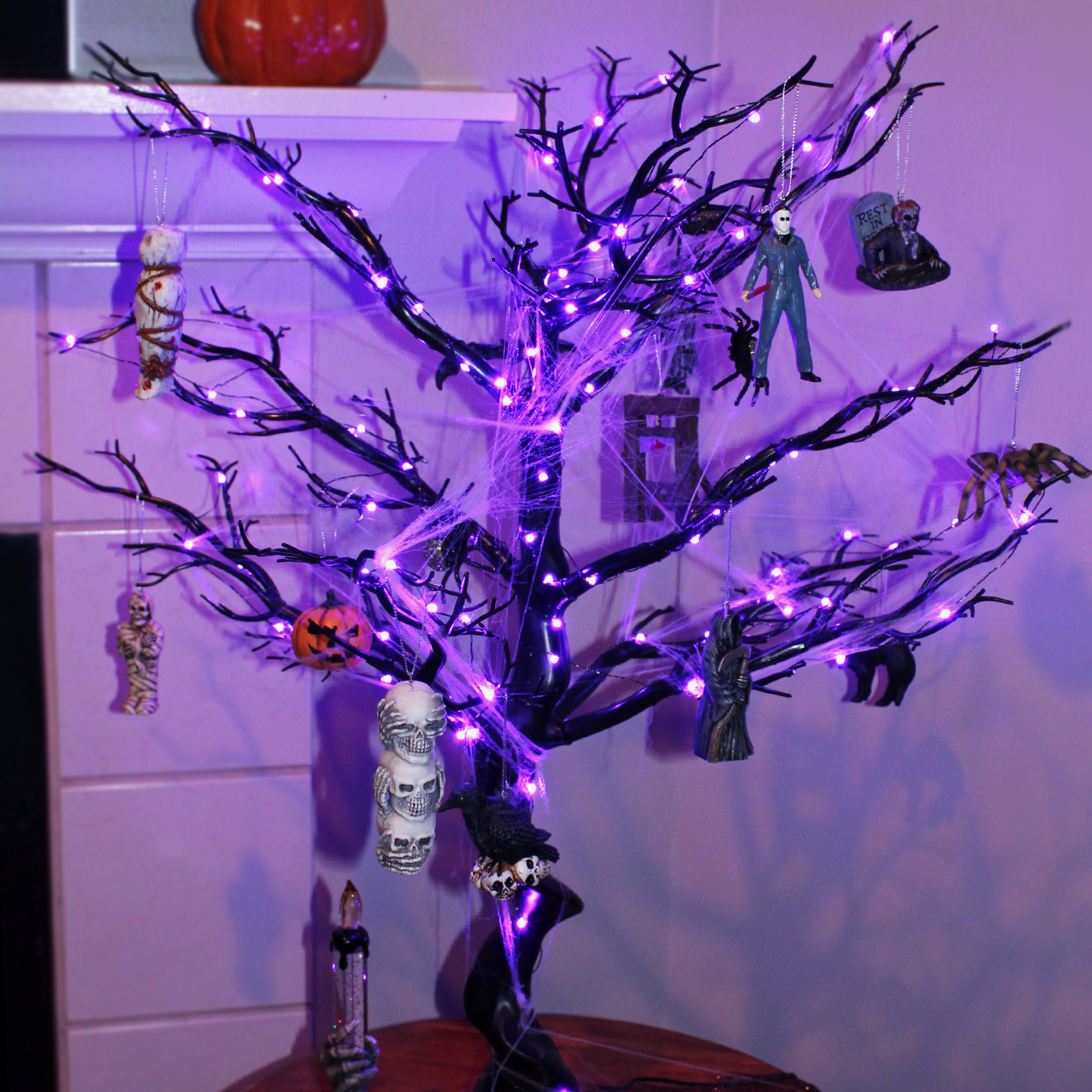 Horrornaments Tree - Purple Lights