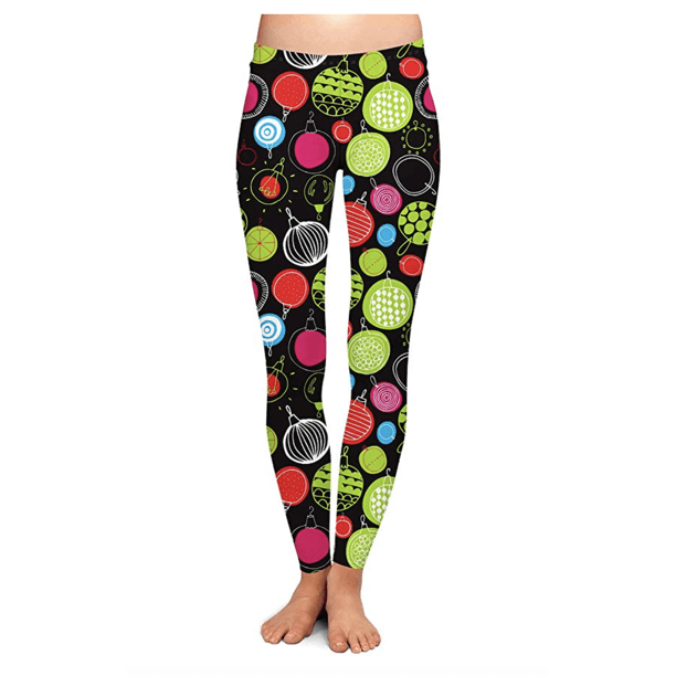Adult Two Left Feet Holiday Ornament Leggings-All Decked Out - McCabe's Costumes