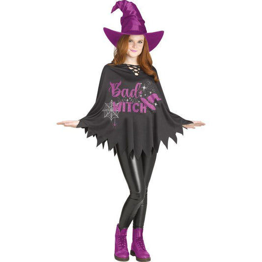Adult Black "Bad Witch" Poncho - McCabe's Costumes