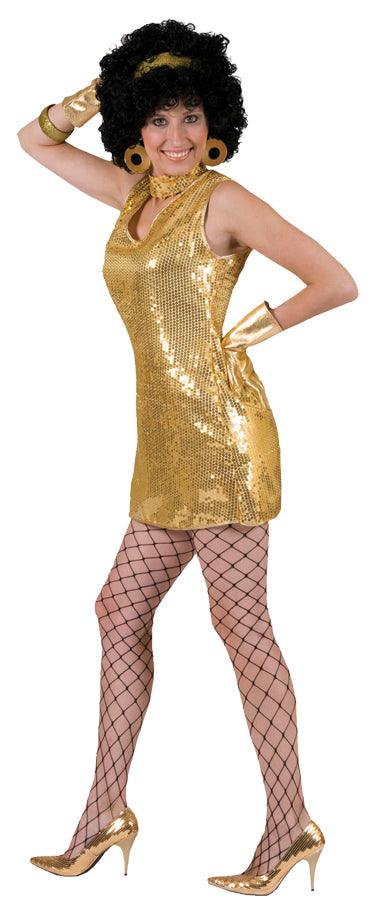 Adult Women's Gold Disco Prom Dress - McCabe's Costumes