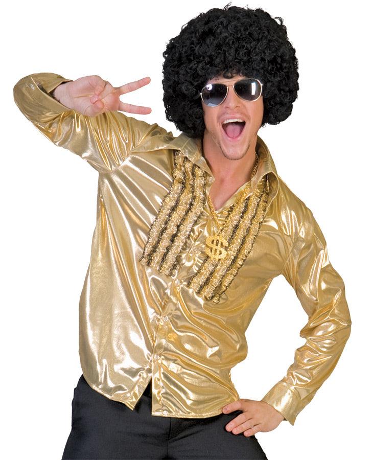Adult Saturday Night Prom Shirt Gold - McCabe's Costumes