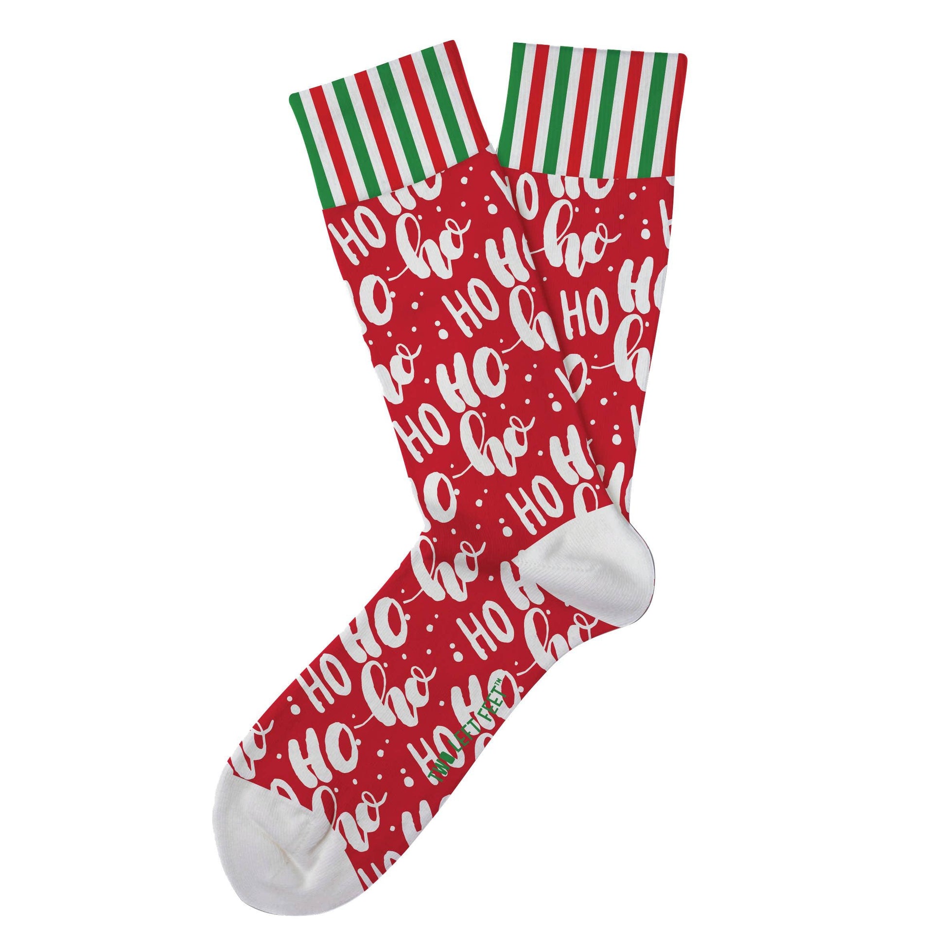 Adult Two Left Feet Ho Ho Holidays Christmas Socks - McCabe's Costumes
