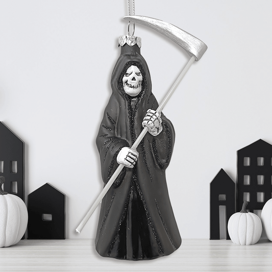 Grim Reaper Horror Glass Ornament, Spooky Halloween - McCabe's Costumes