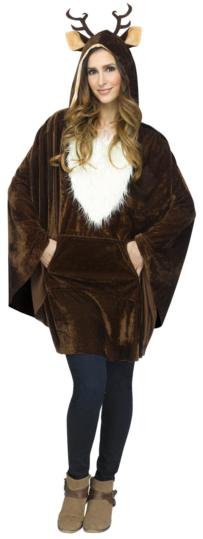 Women's Reindeer Poncho - McCabe's Costumes