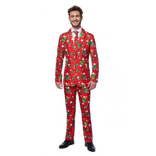 Adult Christmas Tree Stars Suit - Red - McCabe's Costumes