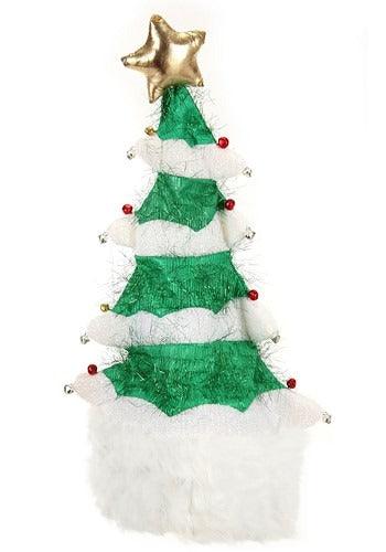 Plush Springy White Christmas Tree Hat - McCabe's Costumes